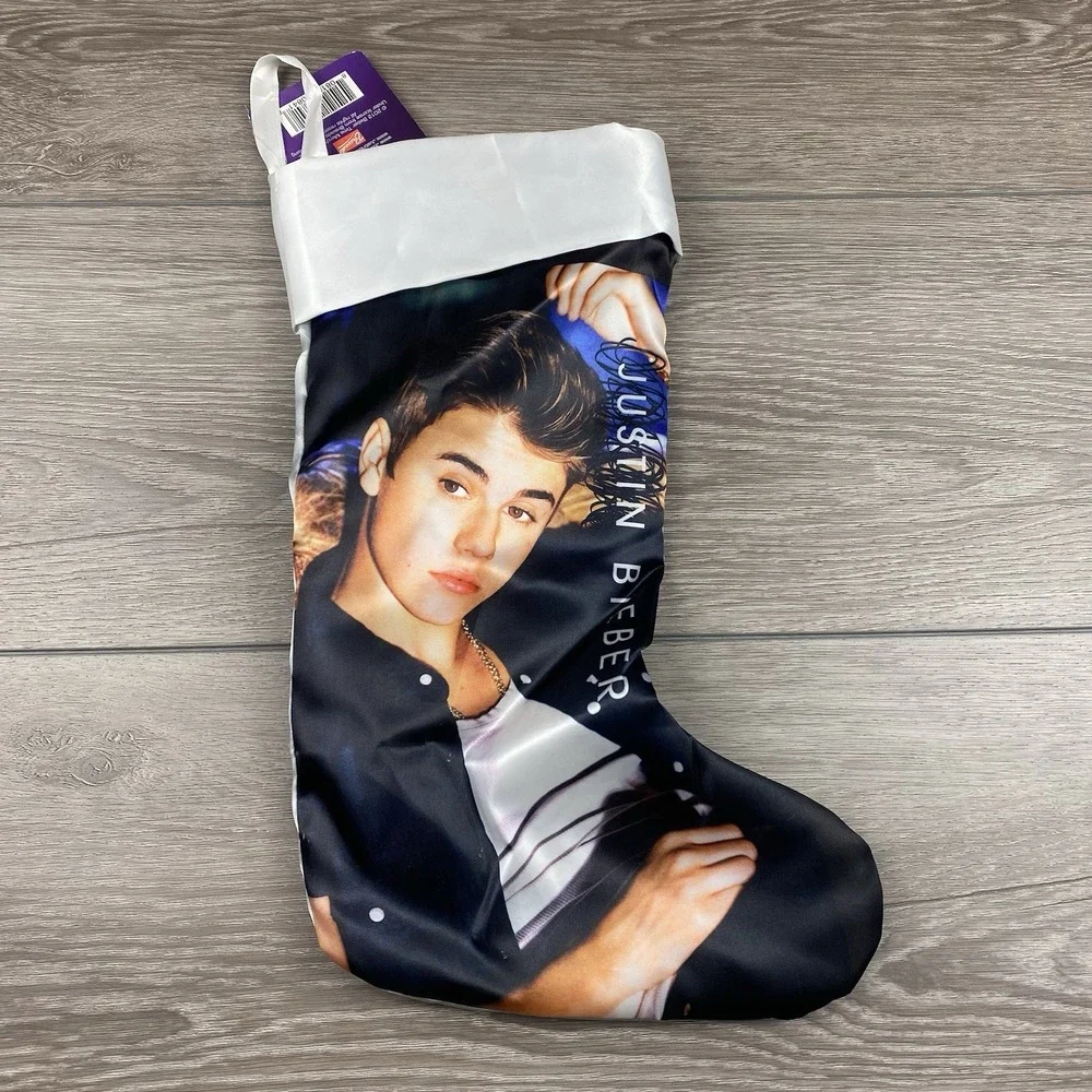 2012 Justin Beiber Christmas Santa Stocking‎ Offical Product Tags